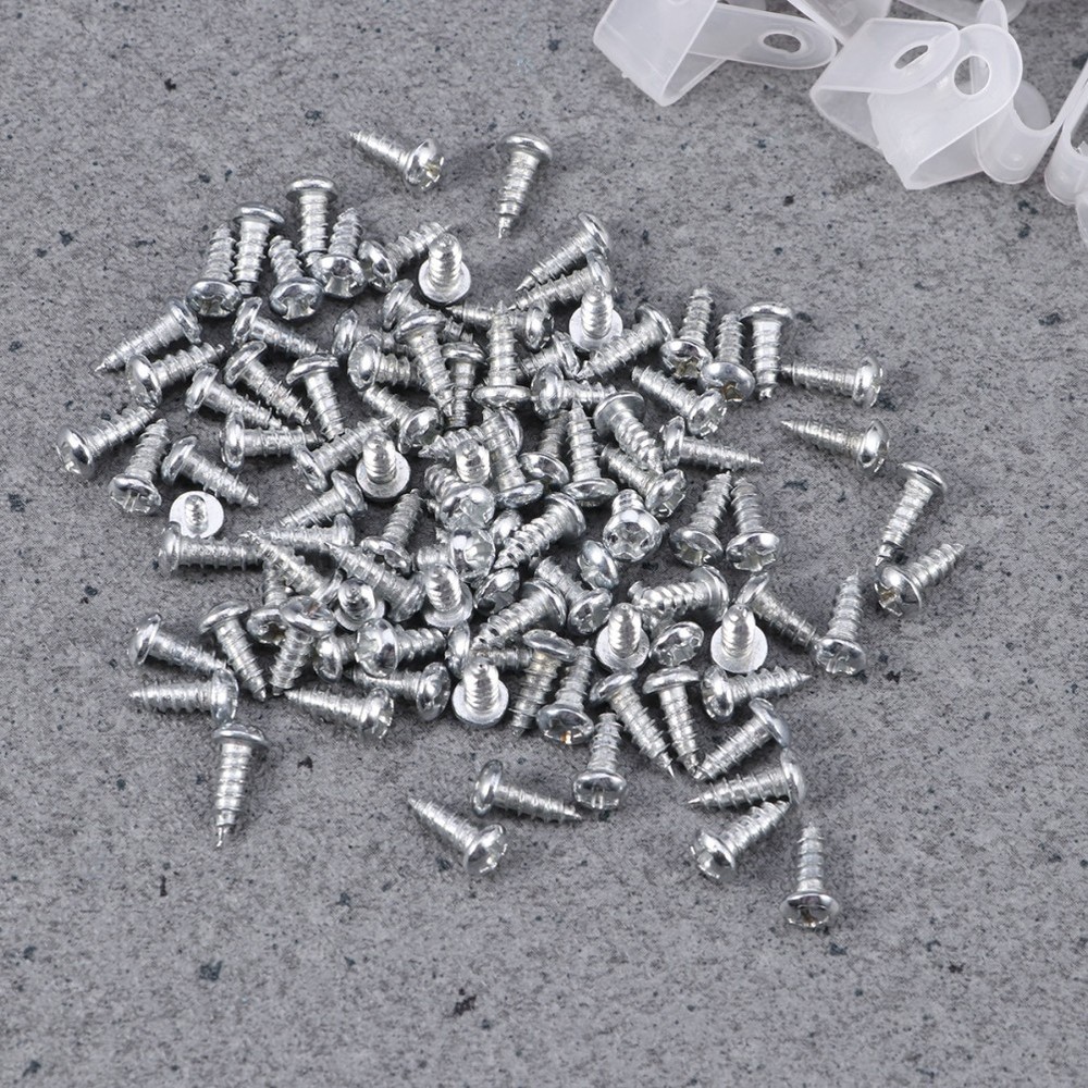 100 Pcs Wire Cable Clamp Nylon Plastic R-type Clips Arrangement of