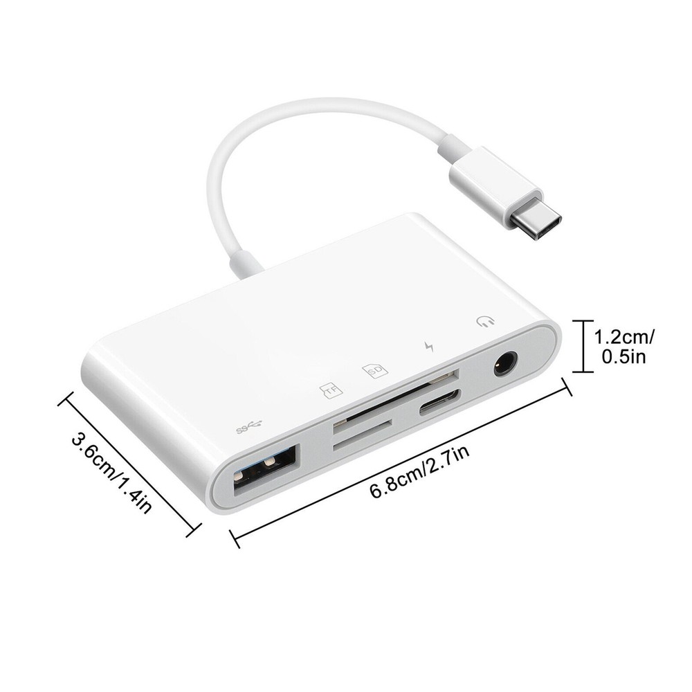 5 in 1 Type C Memory Card Reader For Micro SD SDXC CF SDHC OTG Flash Drive