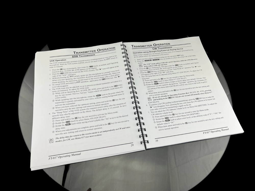 Yaesu FT-817 Transceiver Instruction Operating Manual Coil Bound