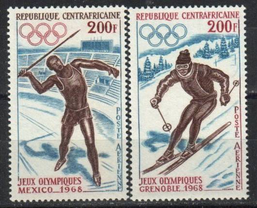 Central African Republic Stamp C54-C55  - 68 Olympics