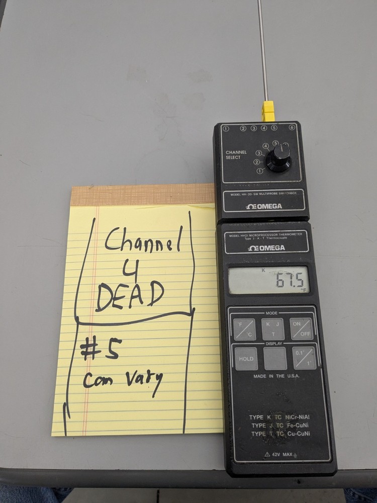 Omega Thermocouple Microprocessor Thermometer HH20 6 Channel Input HH21 !Charity