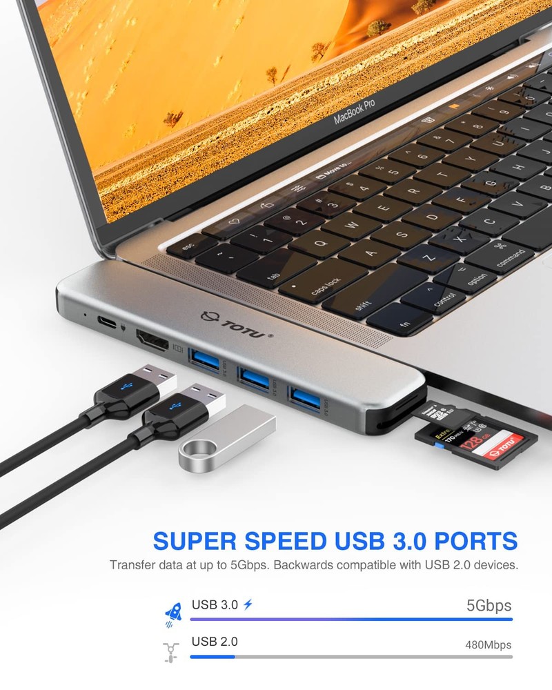 MacBook USB C Hub Multiport Adapter, 8 in 2 MacBook Docking Station with Dual...