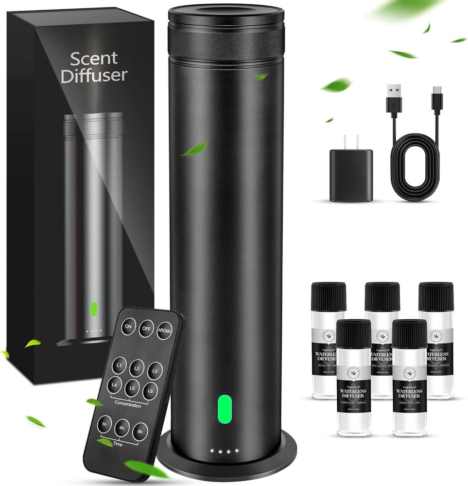 Waterless Scent Diffuser Starter Kit - Suitable for Home and Hotel Black