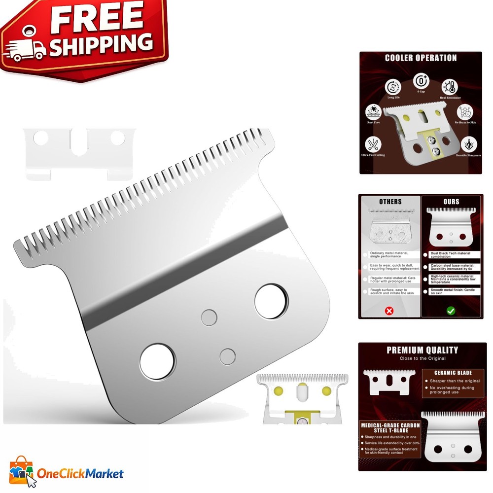 Professional T-Blade Replacement for Andis T-Outliner - Ceramic & Steel Sharp
