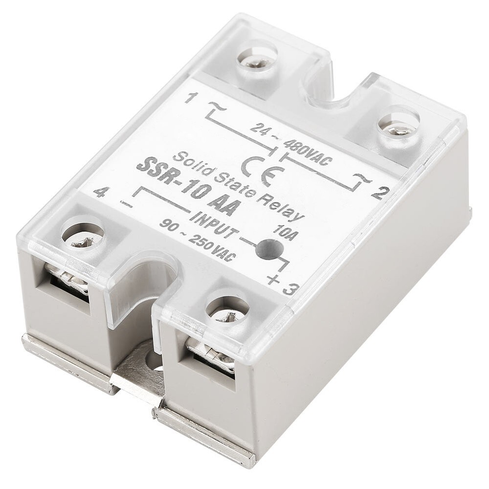 10A State Relay Module SSR AC-AC Input 90-250V AC Output 24-480V AC