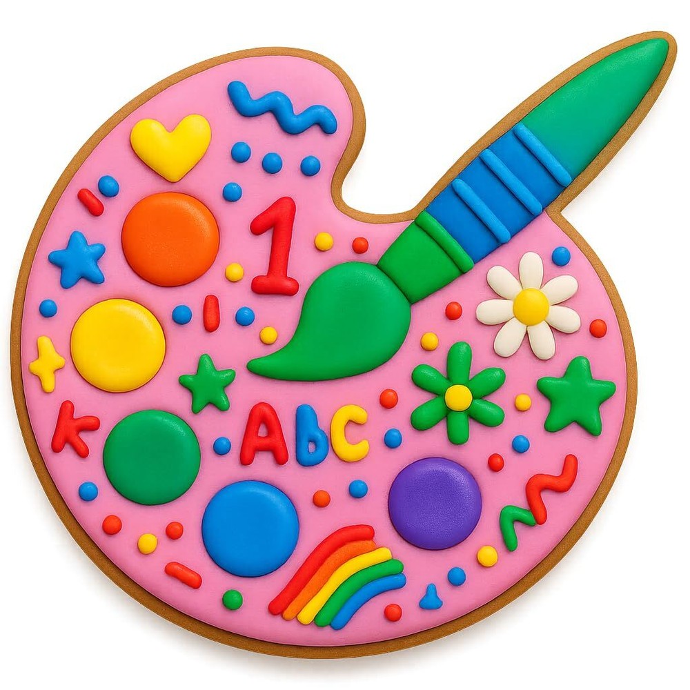 Paint Palette Cookie Cutter & Stamp Set (4x3.29 Inches)