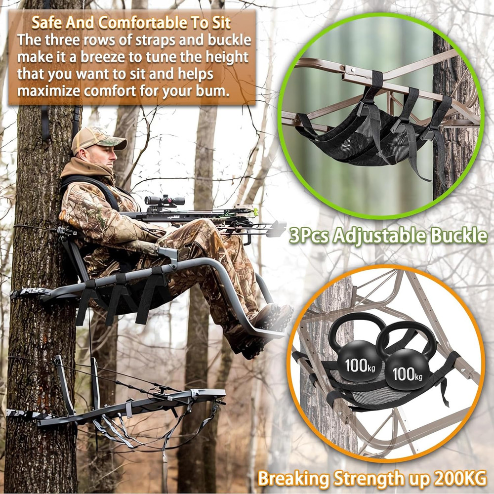 Tree Stand Seat Replacement for Hunting, Lightweight Mesh Replacement Seat for L