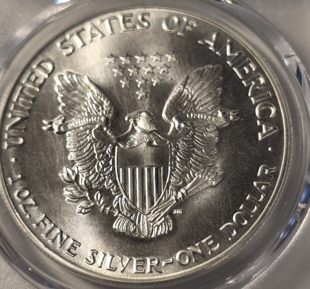 1987 Silver Eagle PCGS MS69 First Strike BLAST WHITE GEM 2nd Year-Flag Label