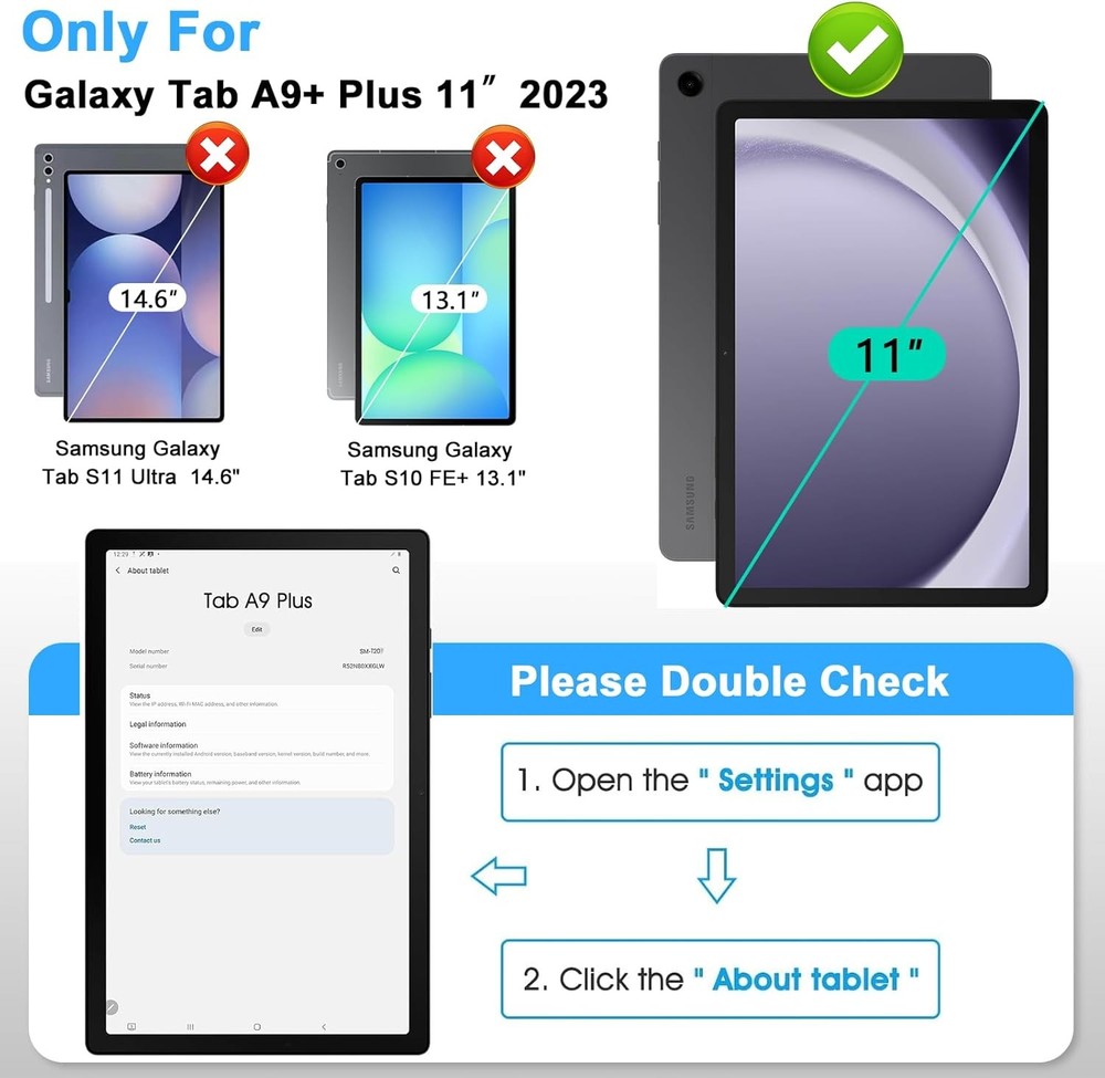 Ultra Thin Anti-Fingerprint Screen Protector 2 Pack for Samsung Galaxy Tab A9 Pl