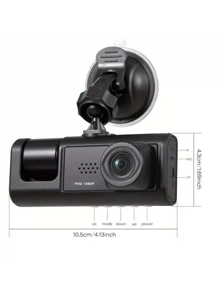 Dash Cam W/ IR Night Vision Loop Recording & 2" IPS Screen 1080P 1/2 Camera-USA
