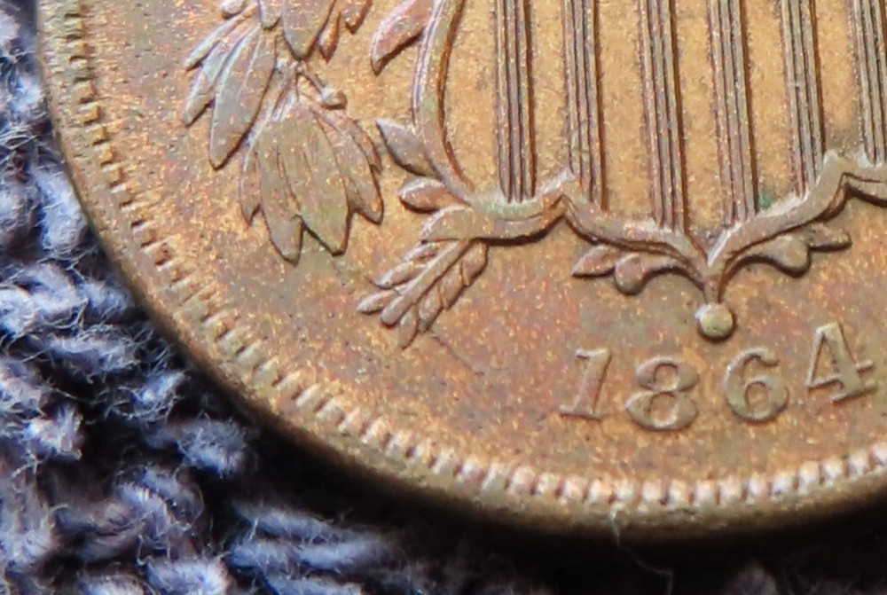 1864 Large Motto - 2 Cent - Philadelphia - -Nice looking better grade 2 cent -