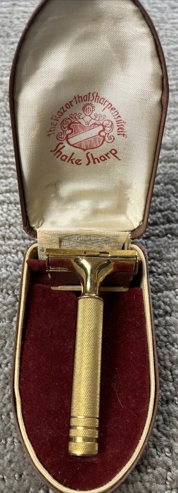 Gold Shake Sharp Razor In Original Box 1940’s Collectable