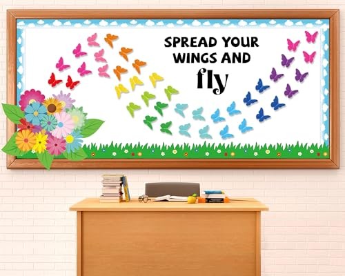 Spring Butterfly Flower Bulletin Board Set Spread Your Wings and Fly Classroom