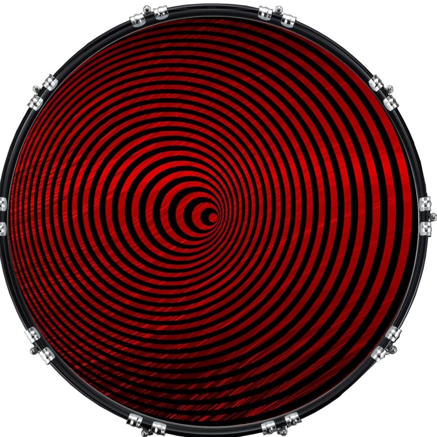 22" Custom Bass Kick Drum Front Head Graphic Graphical Offset Circles