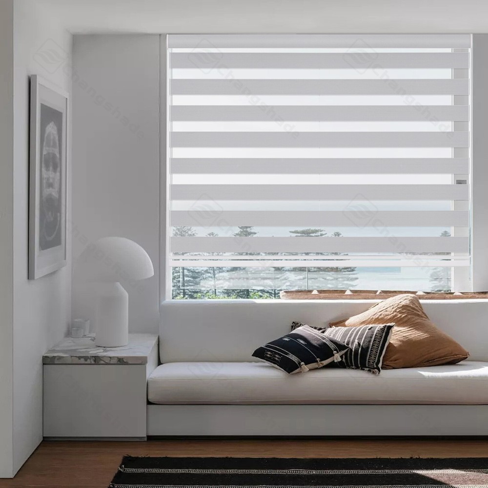 Custom Size Cordless Zebra Roller Shades (85%) Blackout Dual Layer Roller Blinds