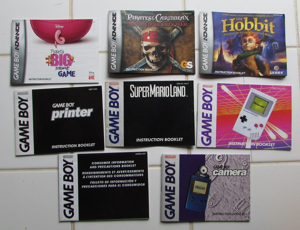 Nintendo Game Boy Basic / Advance / Color manuals & boxes gameboy booklets
