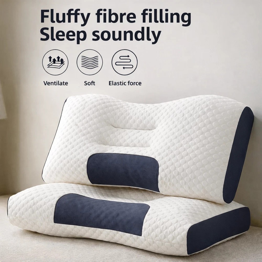 2PC Memory Foam | Neck Pillow Sleeping | Soft Ergonomic Cervical Support Cushion