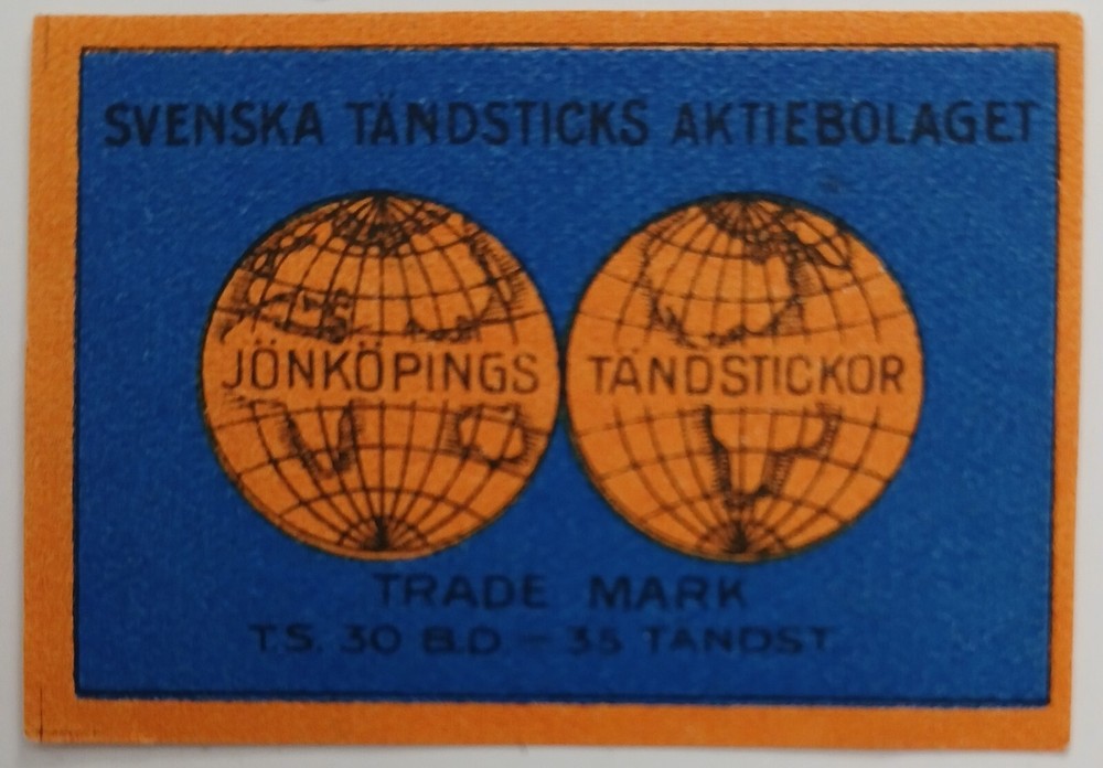 OLD  MATCHBOX  LABEL  - MADE IN SWEDEN