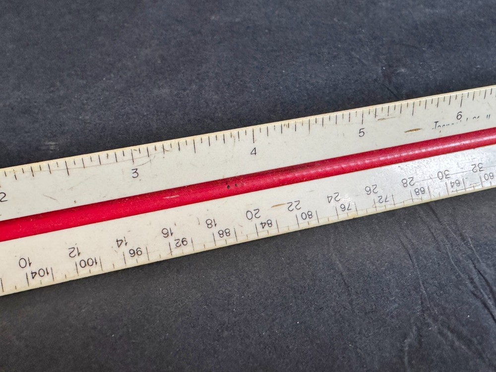 VINTAGE TECNOSTYL TRIANGLE DIVIDED RULE RULER MEASURE