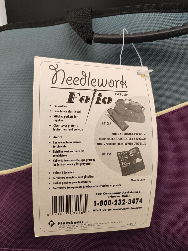 ArtBin Needlework Folio! 8416SA! Purple And Grey! NWT!!