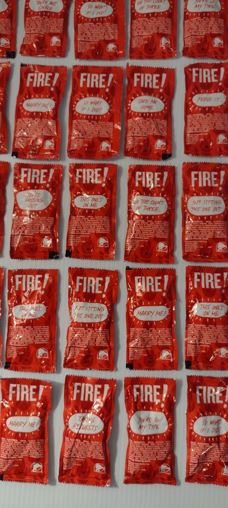 Taco Bell FIRE Spicy Hot Sauce 50 Packets