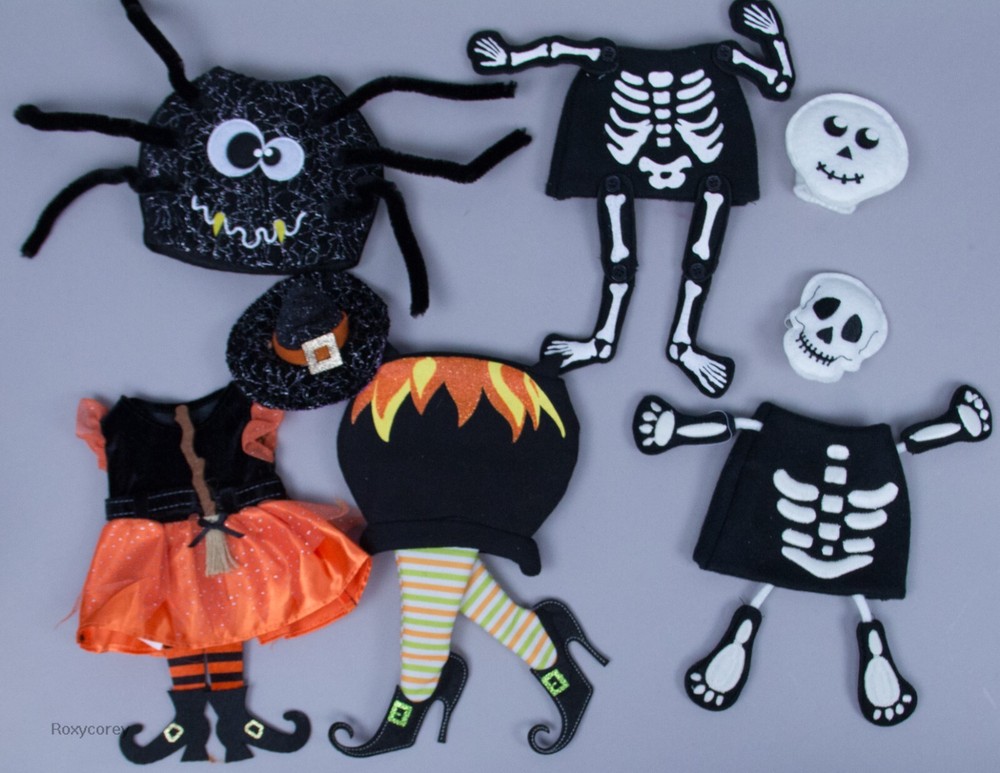 5 Assorted Halloween Witch Spider Skeleton Wine Bottle Cover