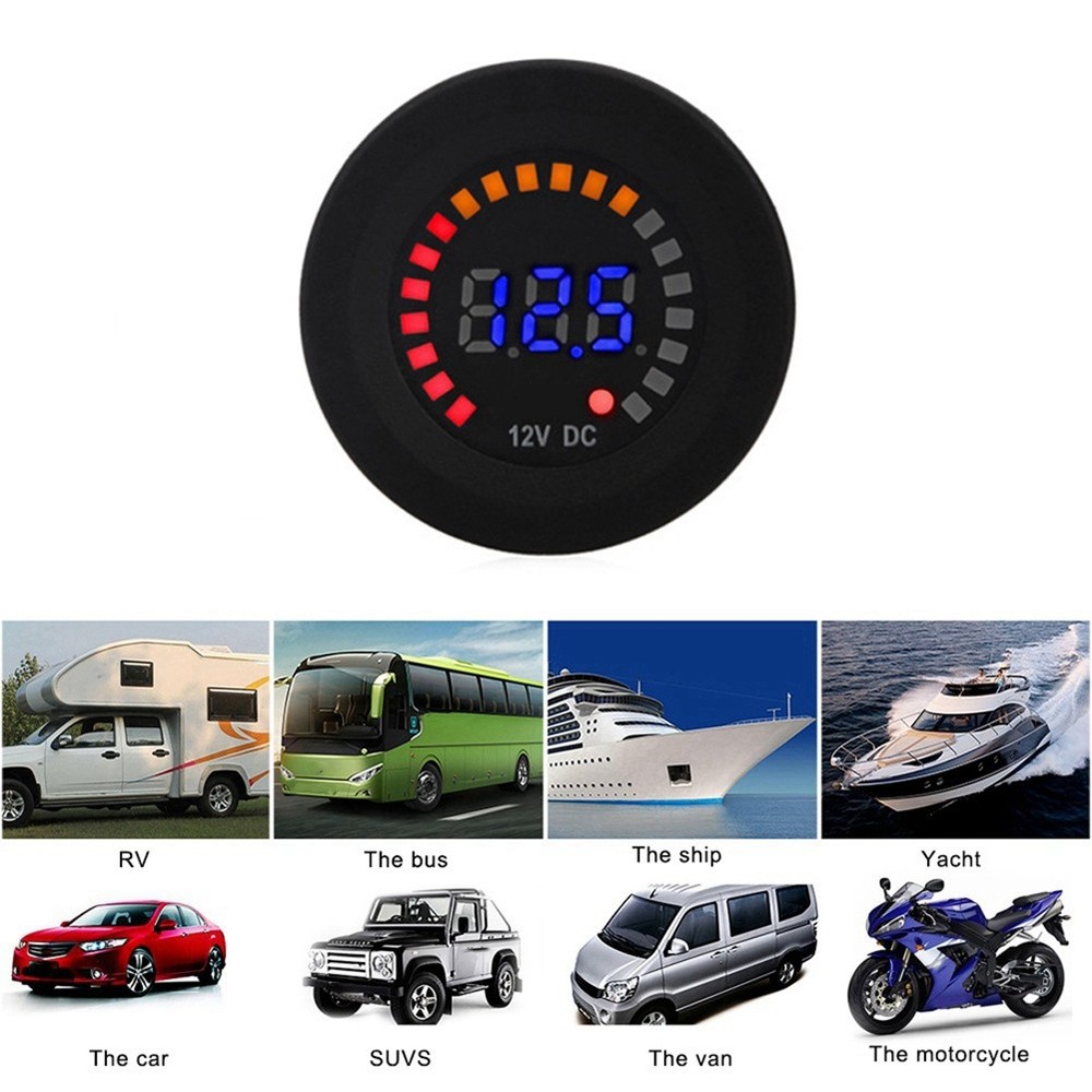 DC 12V Universal Car Motorcycle Boat LED Digital Voltmeter Panel Volt Meter 7042
