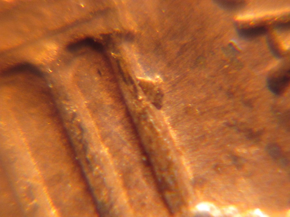 1971 D Lincoln Penny with Reverse Die Chip Error