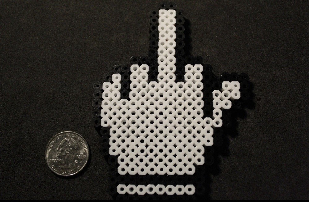 Middle Finger Perler Bead Art