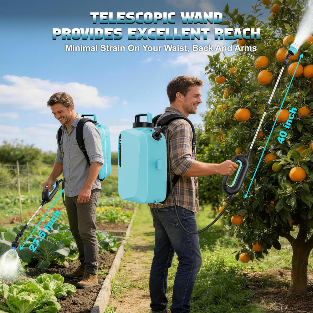 3.2 Gallon Battery Powered Backpack Sprayer, Electric Backpack Water Sprayer wit
