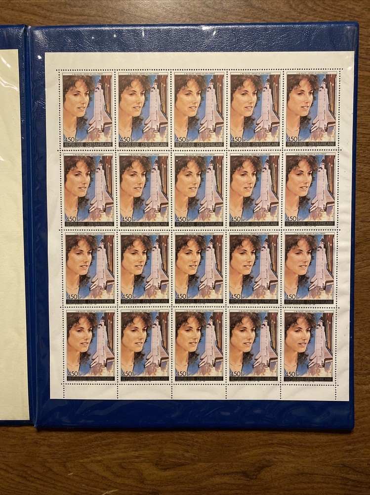 Christa McAuliffe Challenger Space Shuttle Error Postage Stamp Sheet Africa D2