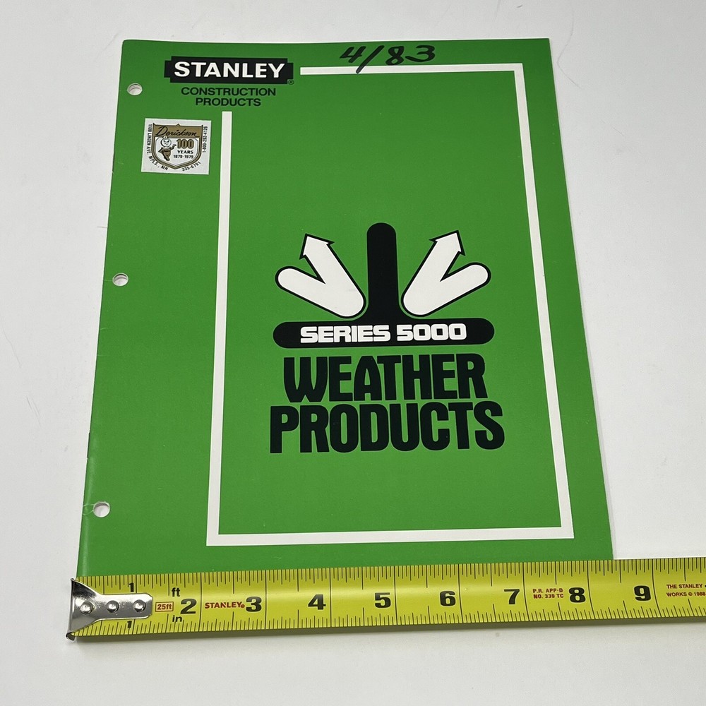 1983 Stanley Tools Hardware Construction Weather Products Series 5000 Catalog