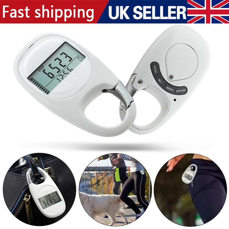 Simple LCD Display Walking Step Counter Clip on Step for Walking 3D Pedometer
