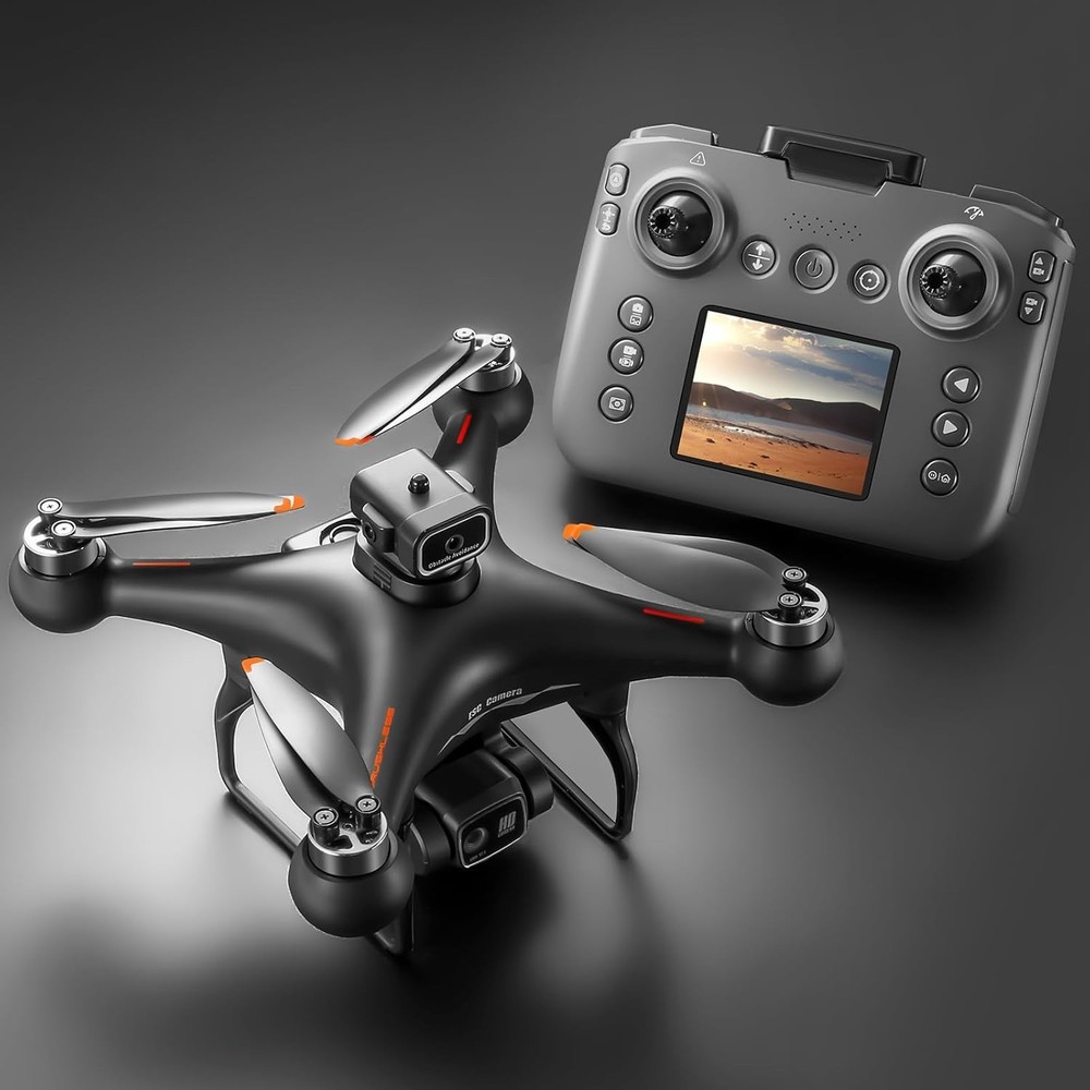 S116 GPS Drone with Screen Controller, 2 Batteries, Obstacle Avoidance, Black