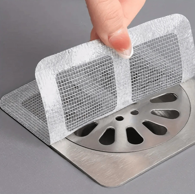 10pcs Floor Drain Filter Paste, Bathroom Sink Filter Mesh Sewer Clog Hair Filter