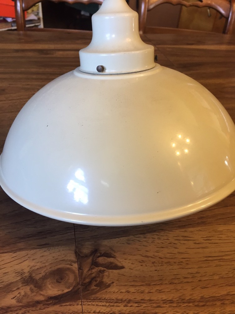 Used Progress Lighting Hanging Cream Colored Light W/ Globe & Mount