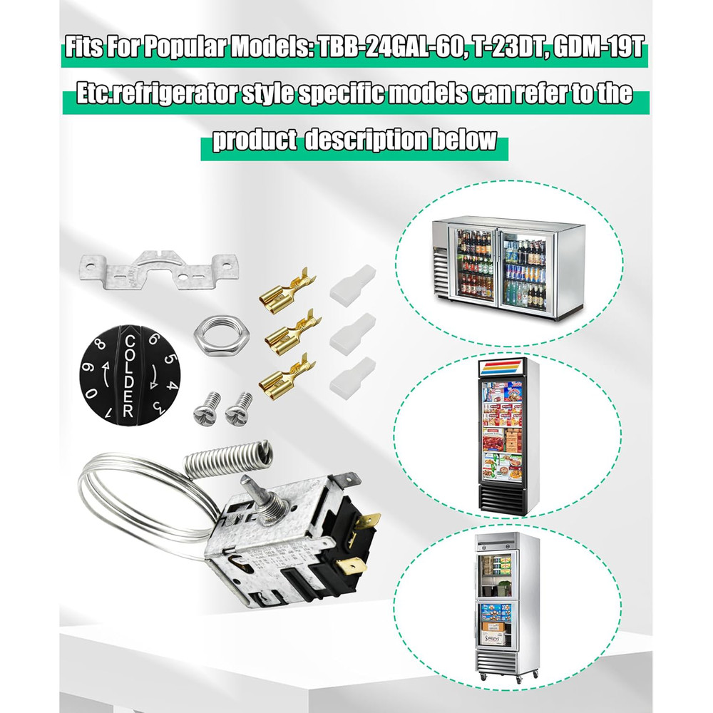Fits True 800345 Temperature Control Kit 077B1264 Refrigeration Replacement