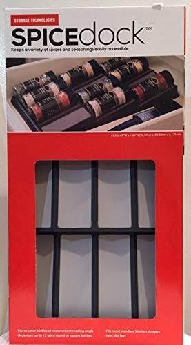 SPICEdock Spice Storage Drawer Organizer – Angled Display Rack for Clear Grey
