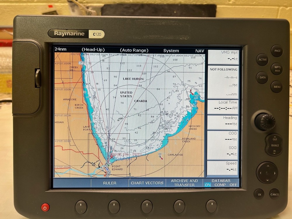 Raymarine C120 GPS Chartplotter - Fully Functional w/extras