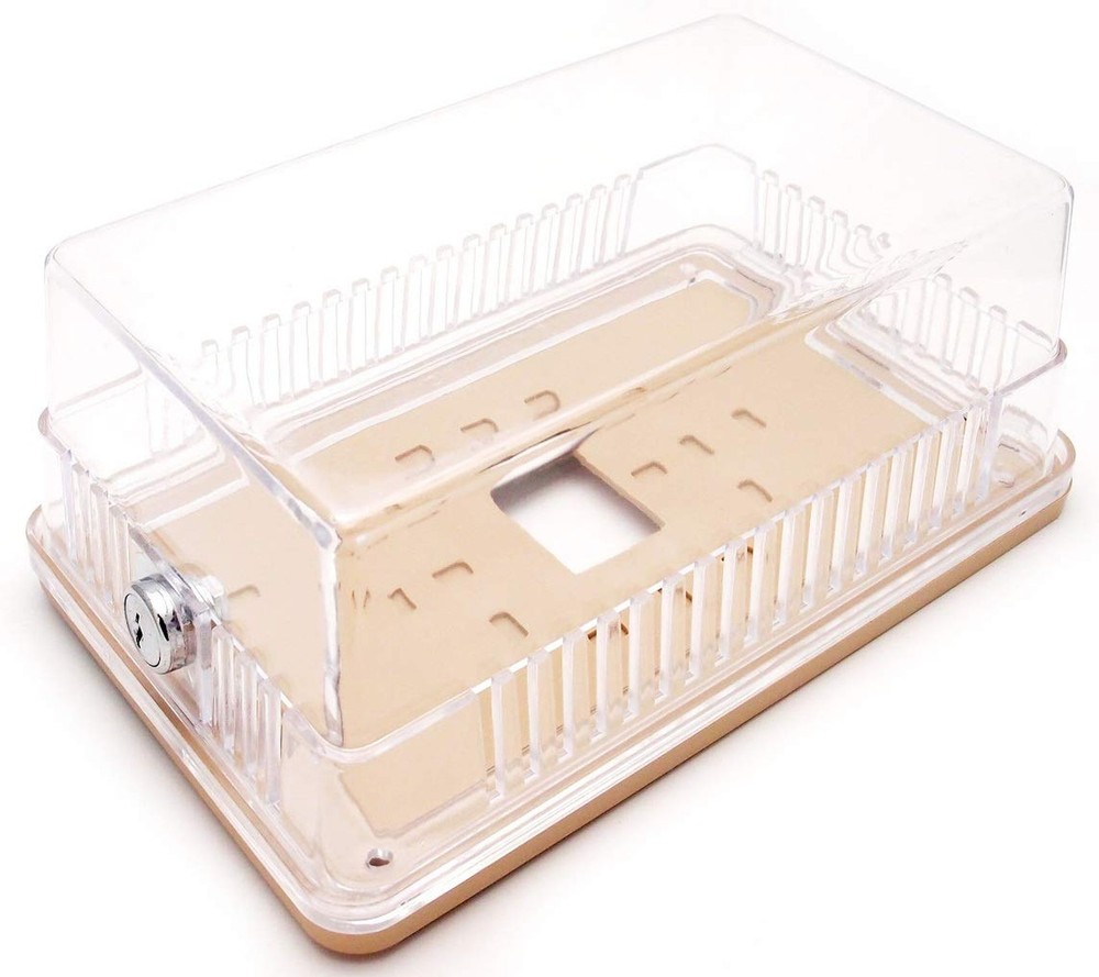 Clear Plastic Thermostat Guard - See Thru - Solid Base - 8.25" x 5.37" - Extr...