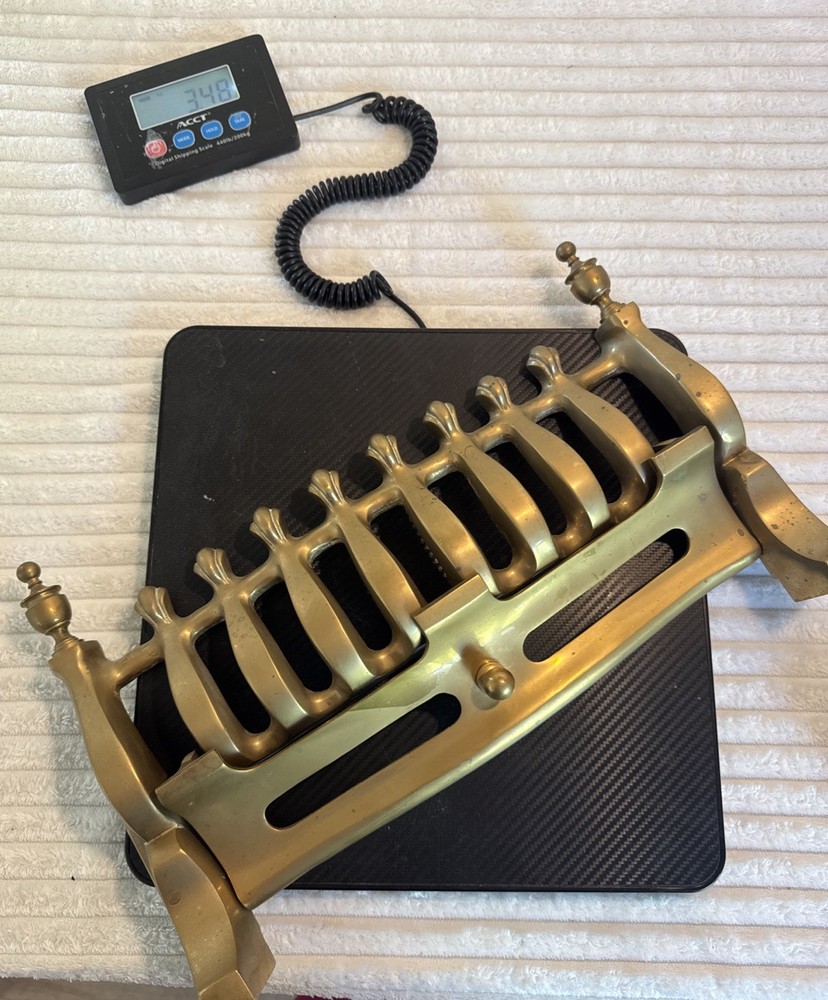 Vintage Solid Brass Fire Grate Front Fret Fireplace Guard Approx 15.5" Width
