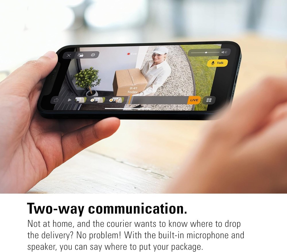 Eve Outdoor Cam – Secure floodlight Camera, Maximum (Black)