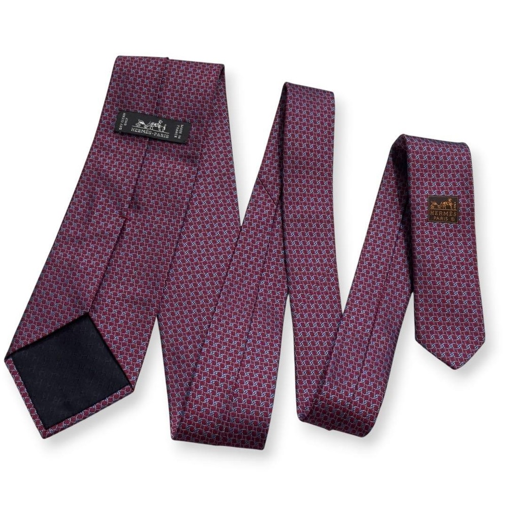 Condition HERMES Tie Hermes Pattern Jacquard Glossy 8cm