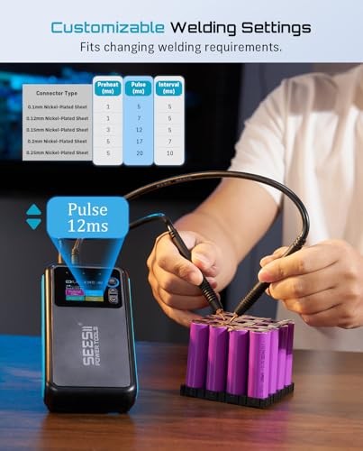 Battery Spot Welder: Continuous Welding Function, 8.0Ah Rechargeable Blue