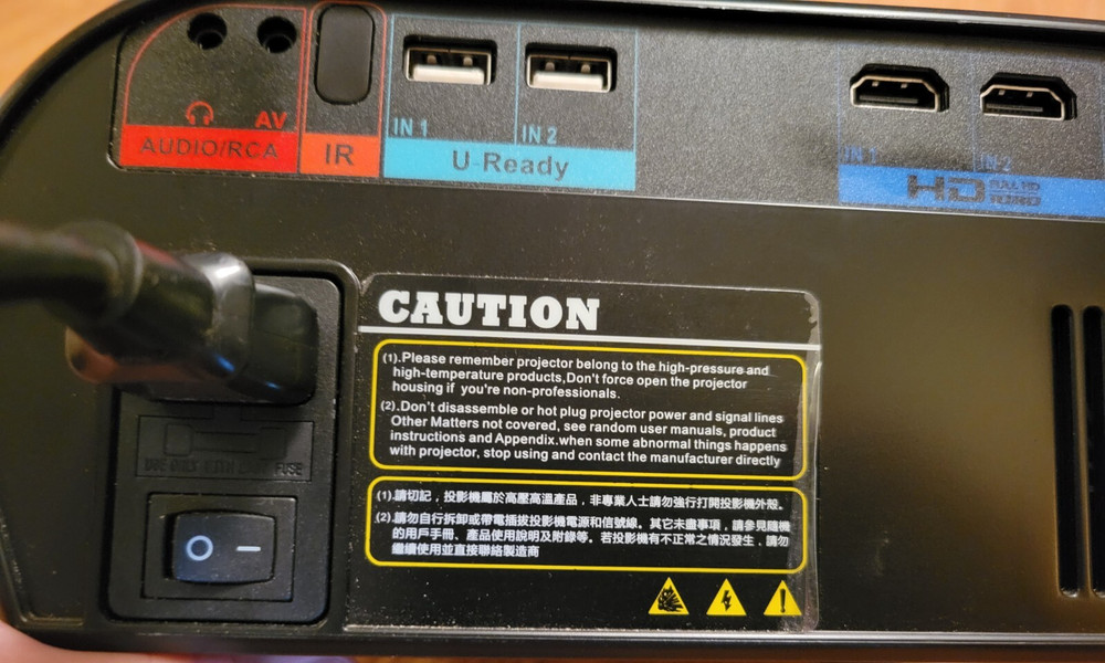 OCDAY HDMI home projector, HDMI, USB inputs, used, still works