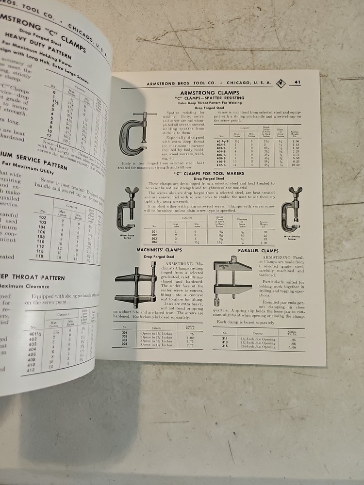 Vintage 1956 Armstrong Bros. Tool Co. Tools Catalog