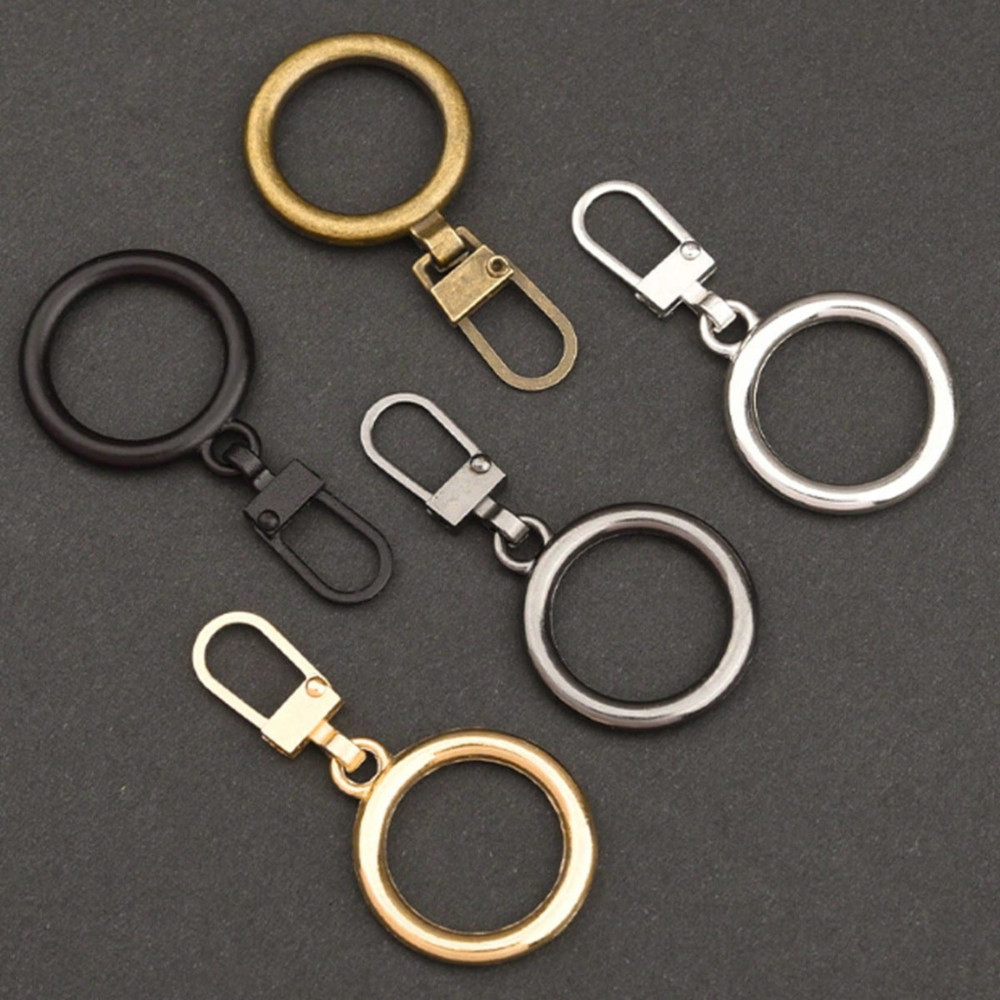 5x Zipper Puller Repair Metal Slider Pull Replacement Fix Bag Coat Instant Clip