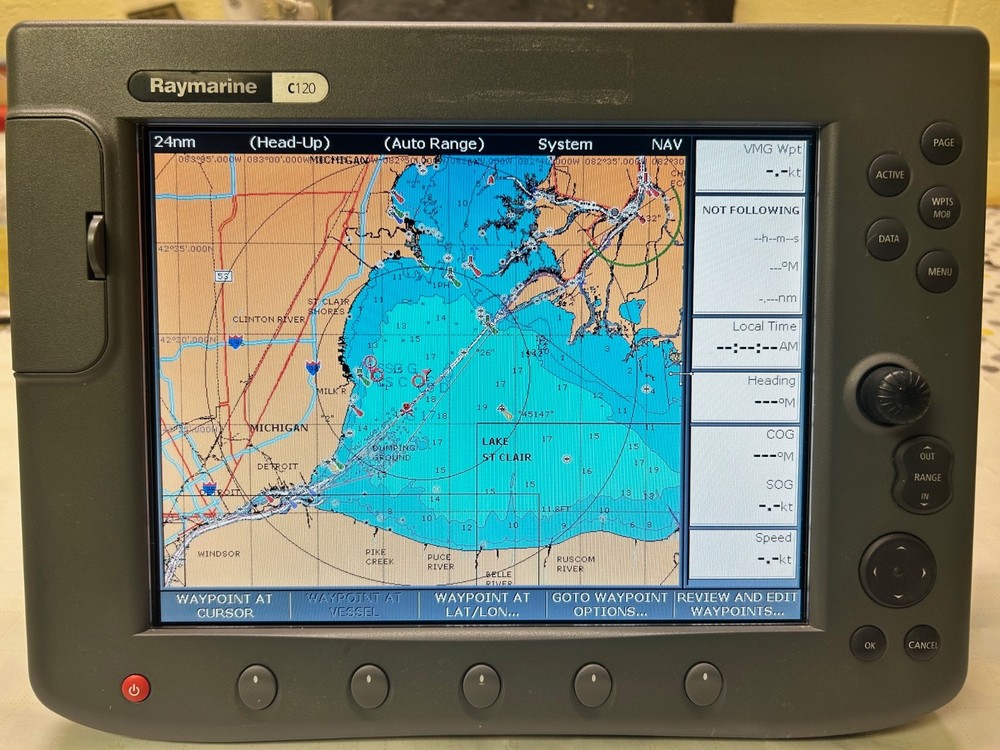 Raymarine C120 GPS Chartplotter - Fully Functional w/extras