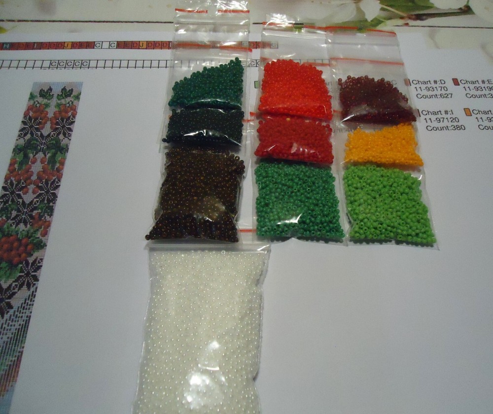 Kit for making a necklace gerdan. Beading Loom Pattern. #C23