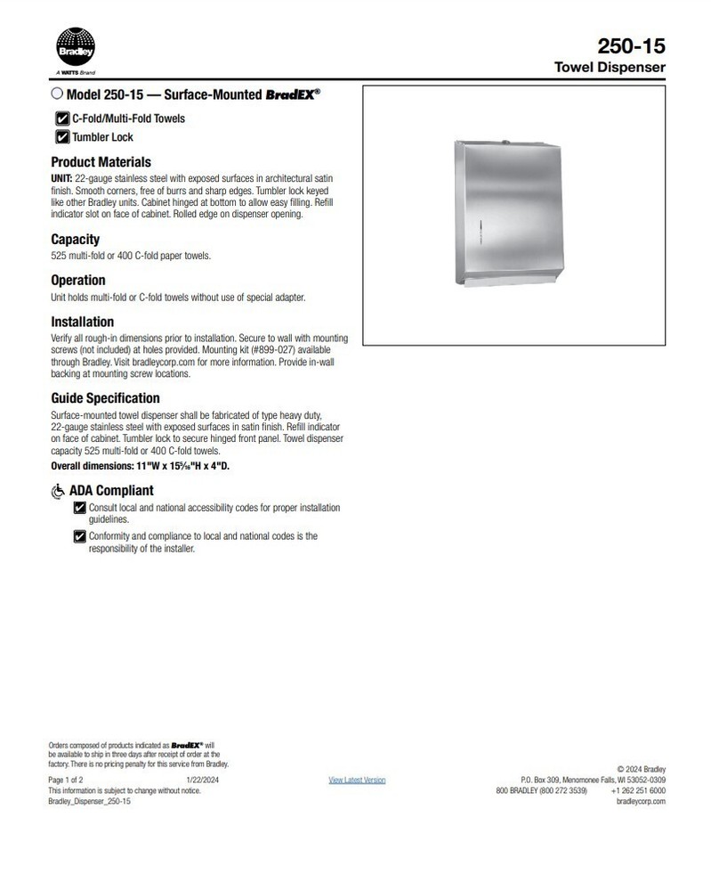 Bradley 250-15 Surface-Mounted Towel Dispenser